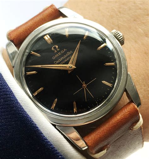 omega 1958 vintage seamaster black|vintage omega seamaster watch value.